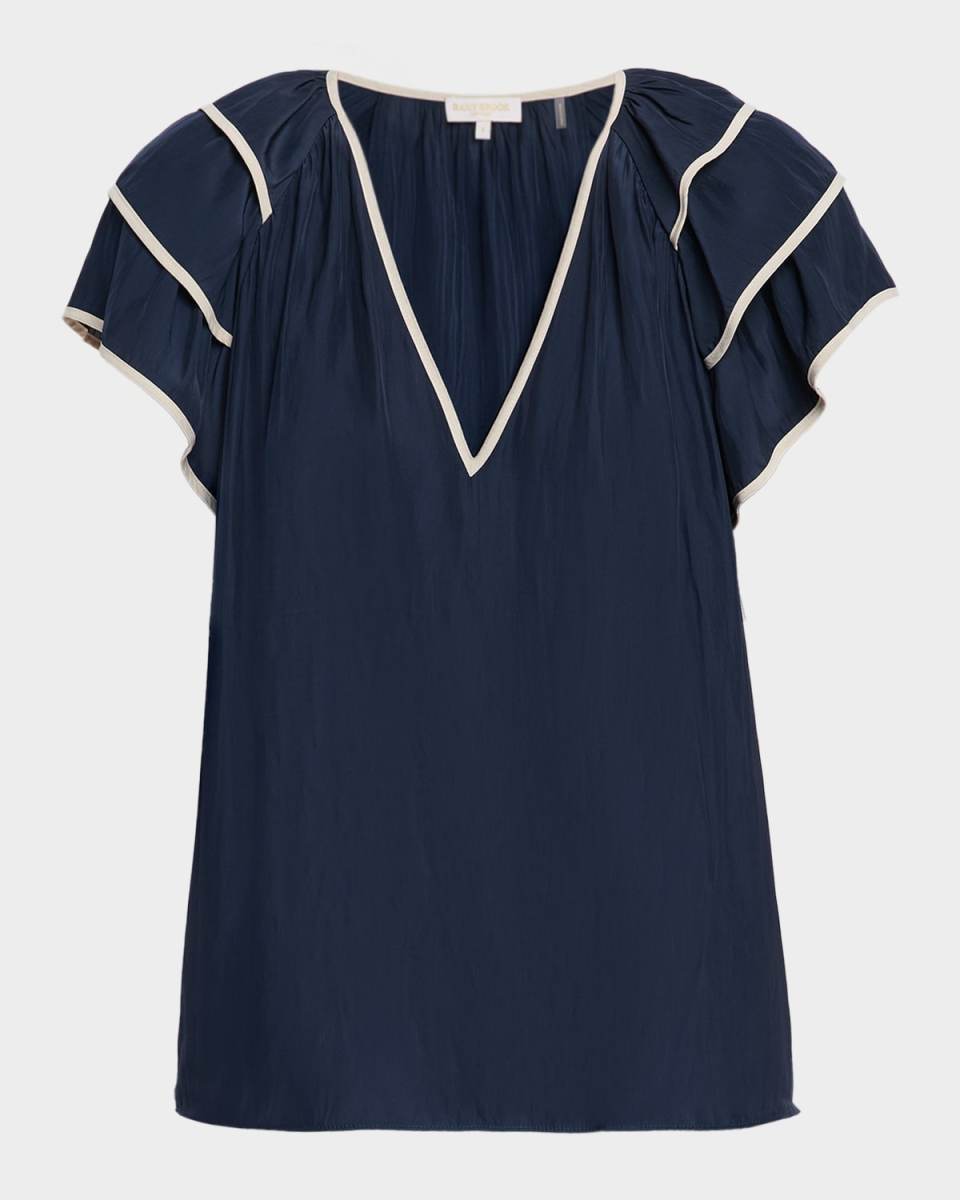 Jordan Tiered Ruffle-Sleeve Blous